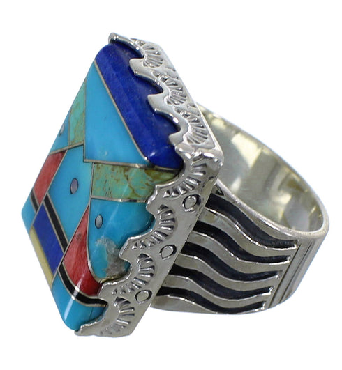 Multicolor And Sterling Silver Southwest Ring Size 5-1/4 YX76188